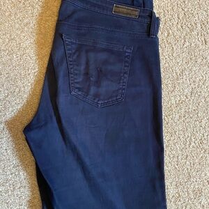 Dark Blue AG straight pants with stretch